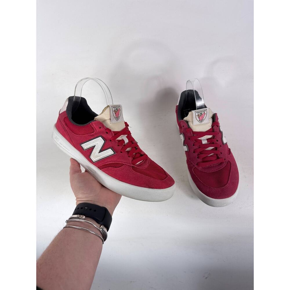 New Balance CT300 V3 Court Men's 8 Red White Suede Lace Up Athletic Sneakers